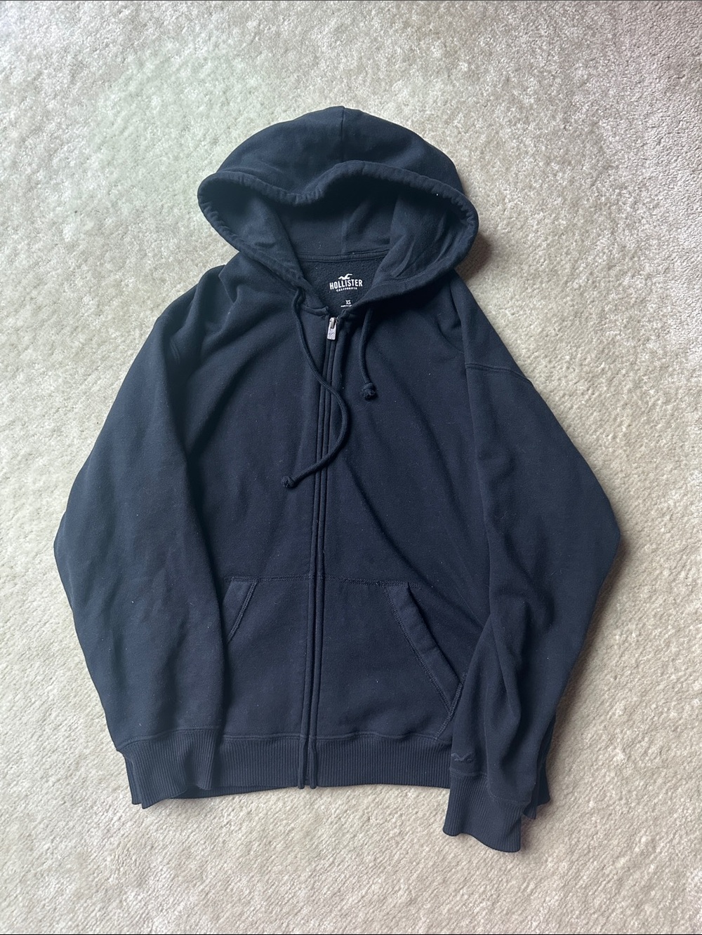 Hollister Black Zip-Up Hoodie Jacket